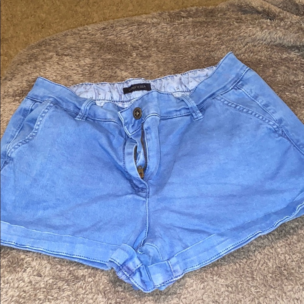 blue shorts